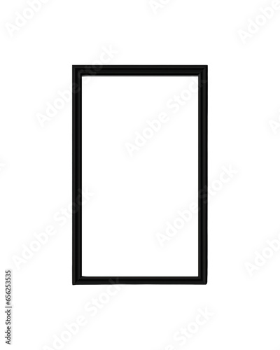 Empty black frame on a transparent background hd png download  for design picture, presentation, art, photo, poster, painting, wall art, artwork mock up.