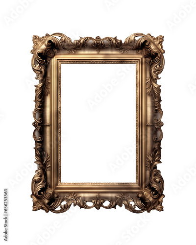Picture frame in a white frame on a transparent background, mock-up for poster, photo, image, picture, wall art mockup