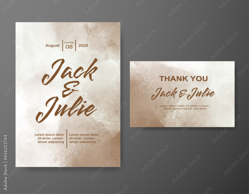 Wedding invitation with abstract watercolor background Wedding invitation with abstract watercolor background