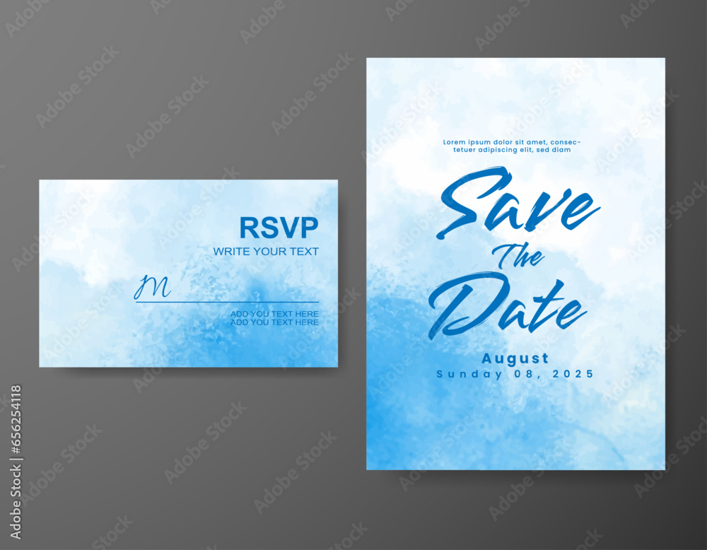 Wedding invitation with abstract watercolor background Wedding invitation with abstract watercolor background