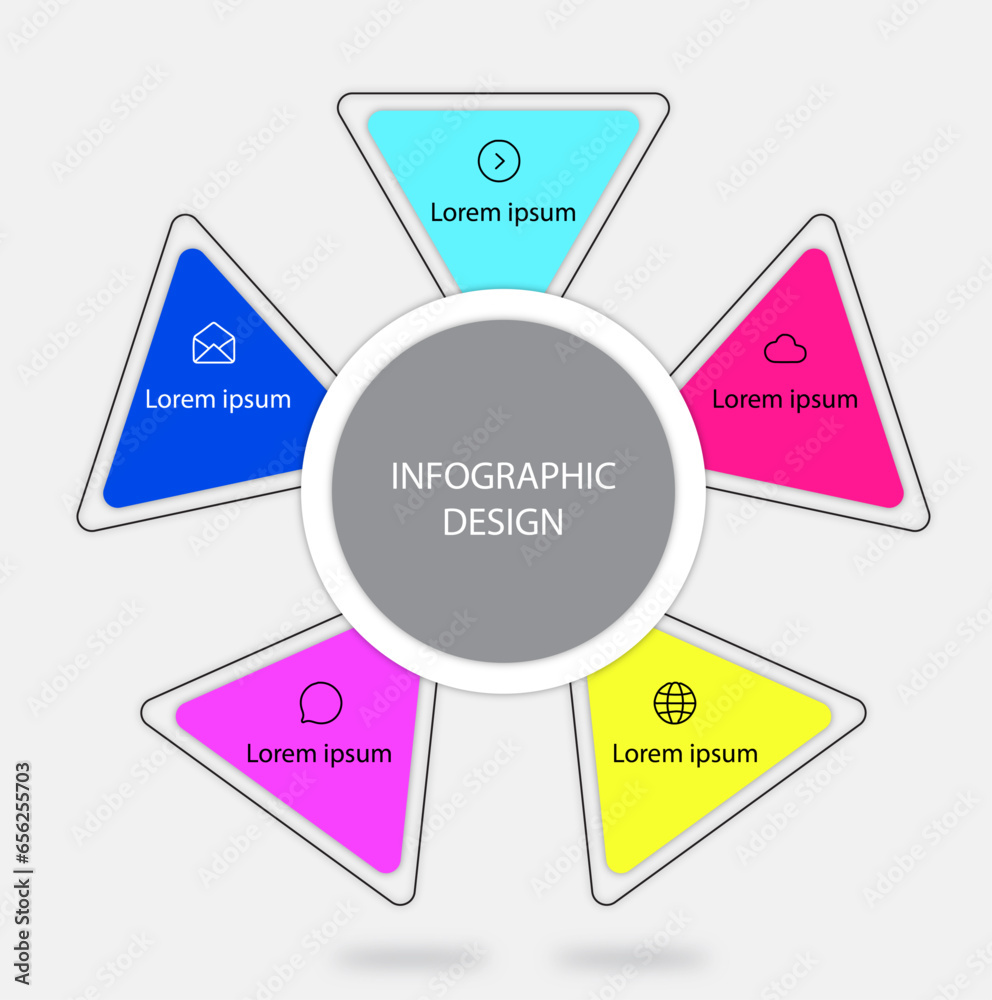 BUSINES IFORAPHIC DESIGN CIRCLE FOR FIVE TOPICS BUSINES IFORAPHIC DESIGN CIRCLE FOR FIVE TOPICS