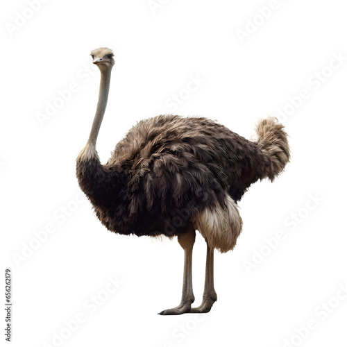 Isolated Ostrich bird on a transparent background, PNG Format © Varun