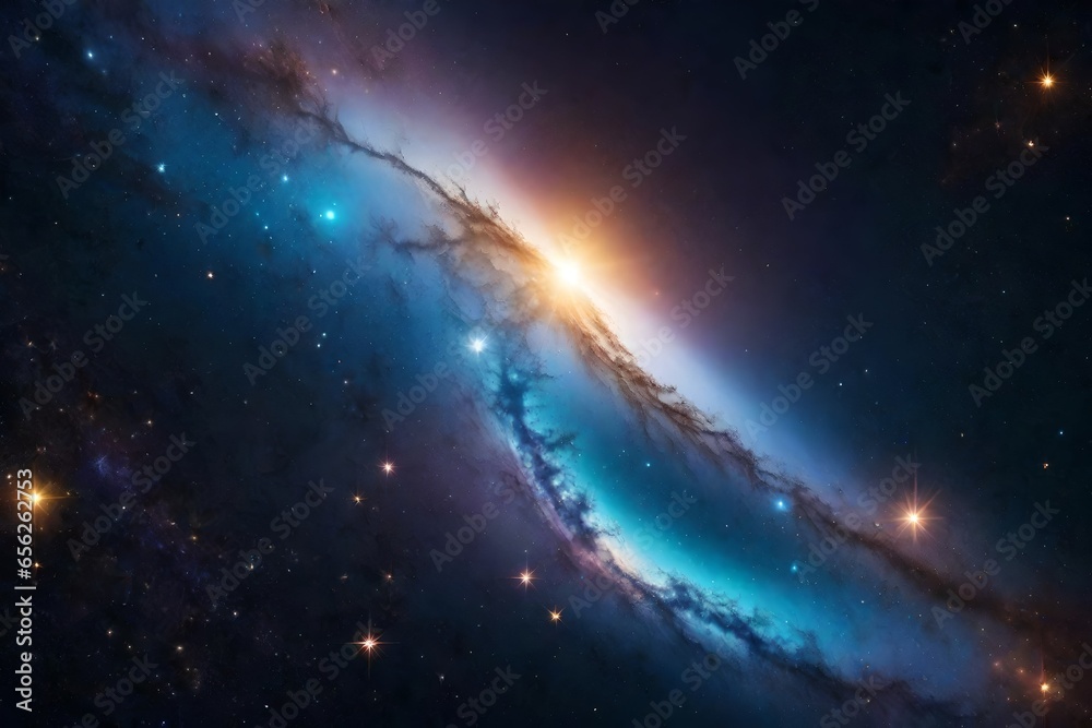 Illustration of galaxy with stars and space dust in the universe - AI Generative