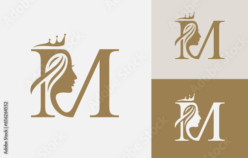 Letter M Beauty Face Logo