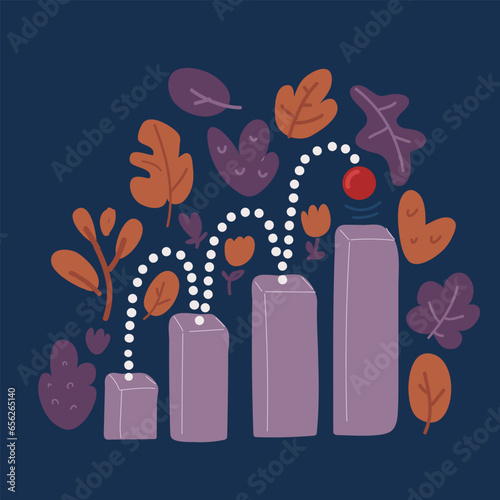 Cartoon vector illustration of graphic with step up bead