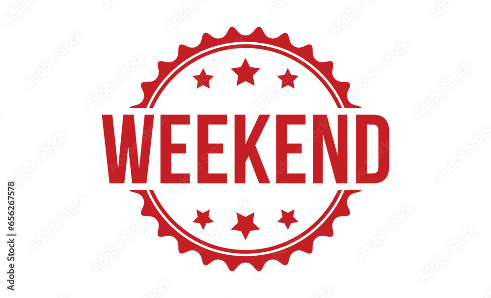 Weekend stamp red rubber stamp on white background. Weekend stamp sign. Weekend stamp. Weekend stamp red rubber stamp on white background. Weekend stamp sign. Weekend stamp.