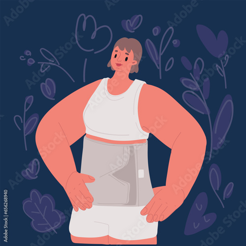 Cartoon vector illustration of Postoperative orthopedic bandage Bandages for ostomy patients.