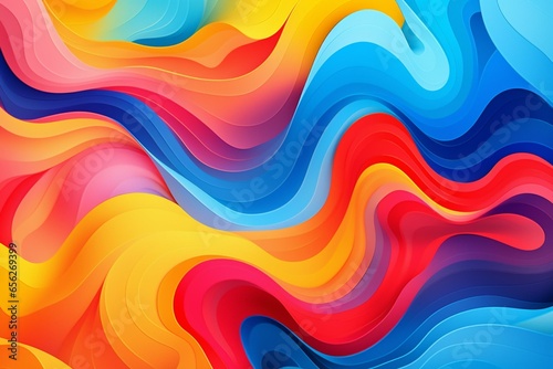 Vibrant abstract, wavy design. Colorful graphic illustration. Generative AI