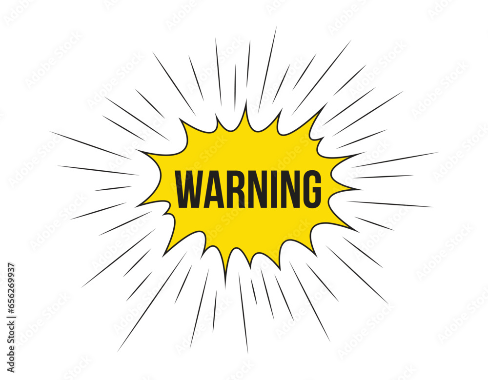 Fototapeta premium Warning banner design. Warning icon. Flat style vector illustration.