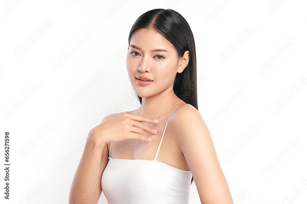 Beautiful young asian woman with clean fresh skin on white background, Face care, Facial treatment, Cosmetology, beauty and spa, Asian women portrait. Beautiful young asian woman with clean fresh skin on white background, Face care, Facial treatment, Cosmetology, beauty and spa, Asian women portrait.