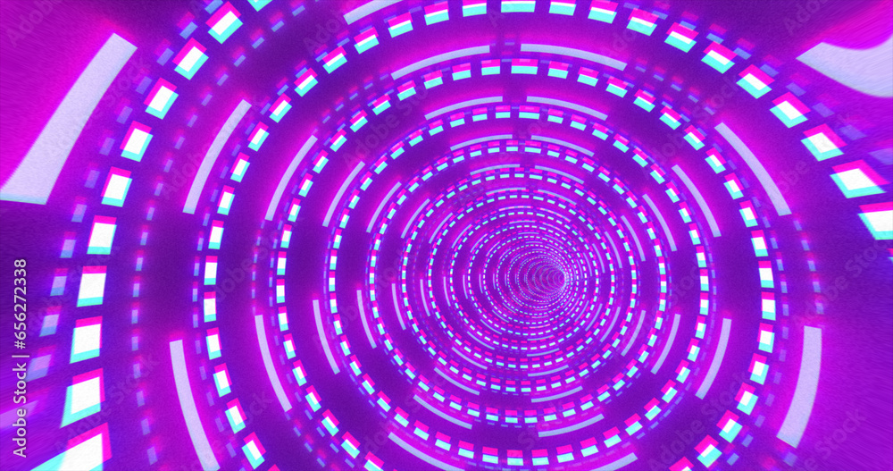 Abstract futuristic purple hi-tech tunnel from energy circles and magic lines background Abstract futuristic purple hi-tech tunnel from energy circles and magic lines background