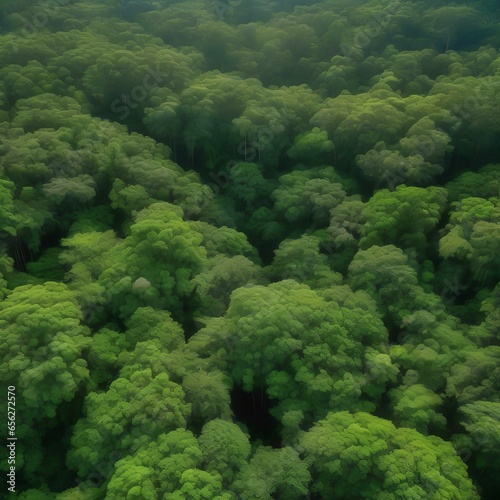 A panoramic view of a pristine and lush rainforest canopy from a treetop observation platform1