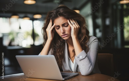 Stressed business woman und...