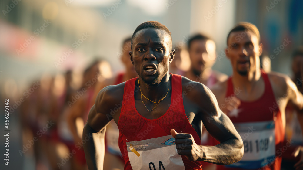 International men's running competition - obrazy, fototapety, plakaty 