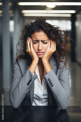 Stressed business woman und...