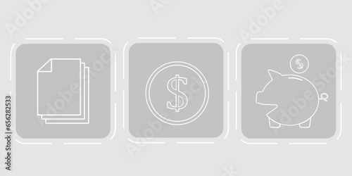 Icons money savings circulation dollar coin freelance tax finance stock exchange vector illustration