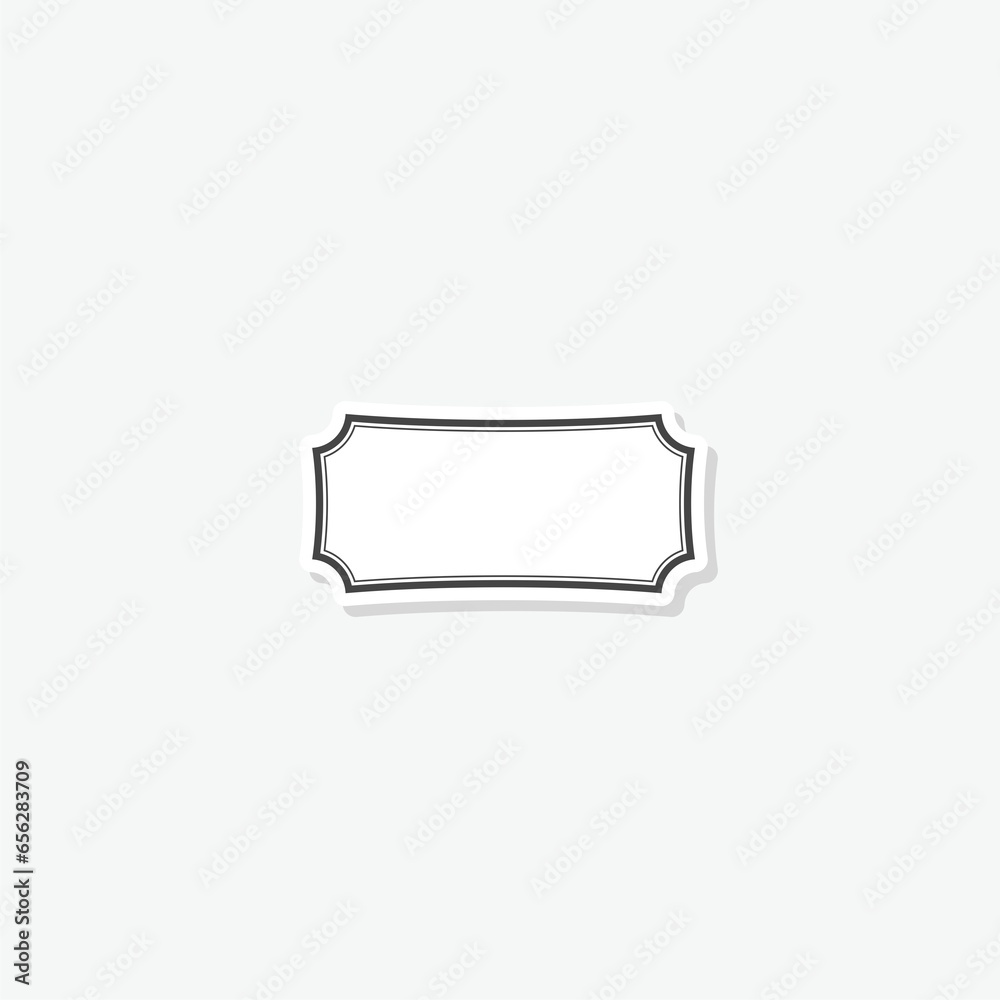 Frame line sticker isolated on gray background Frame line sticker isolated on gray background