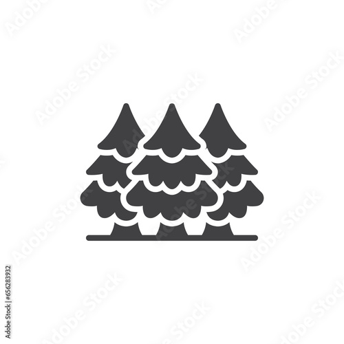Coniferous forest trees vector icon