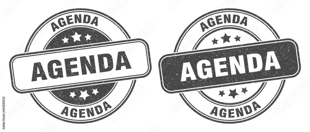 Obraz premium agenda stamp. agenda label. round grunge sign