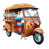 Tuk tuk in Thailand on transparent background PNG