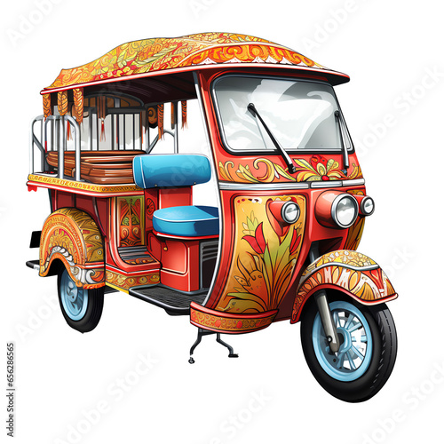 Tuk tuk in Thailand on transparent background PNG photo