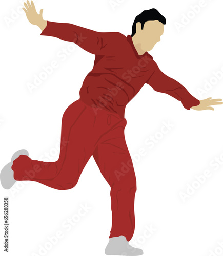 Fast bowler celebrating after taking wicket