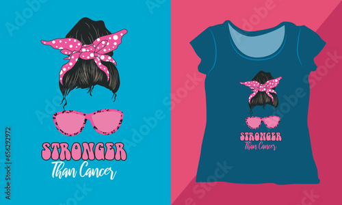 Breast Cancer Design with Woman Illustration, Breast Cancer Awareness T-Shirt Design, Vector Breast Cancer Awareness Poster Design, Breast Cancer Shirt Ideas for Print