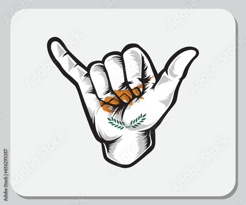 Cyprus Shaka Hand Good Vibes Flag
