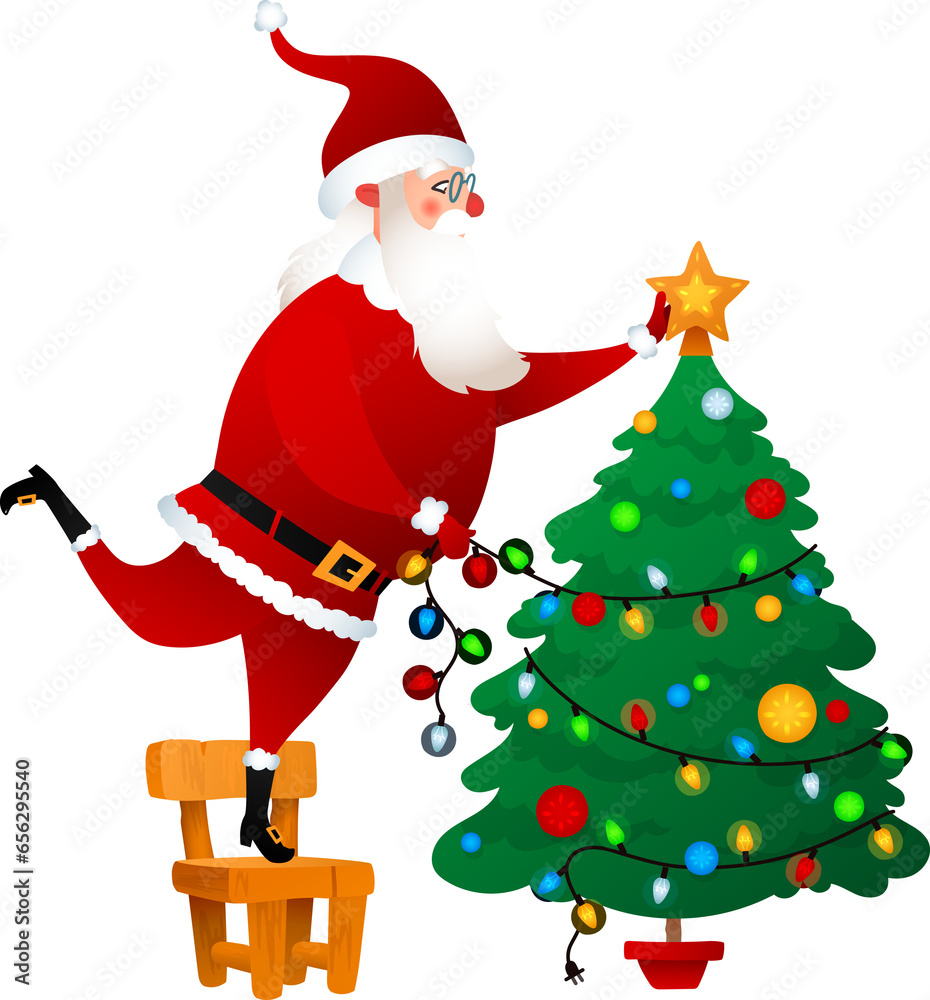 Santa Claus, Merry Christmas Greeting Happy Mascot
