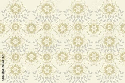 Ikat floral paisley embroidery on pattern traditional.Aztec style abstract vector illustration.design for texture,fabric,clothing,wrapping,decoration.