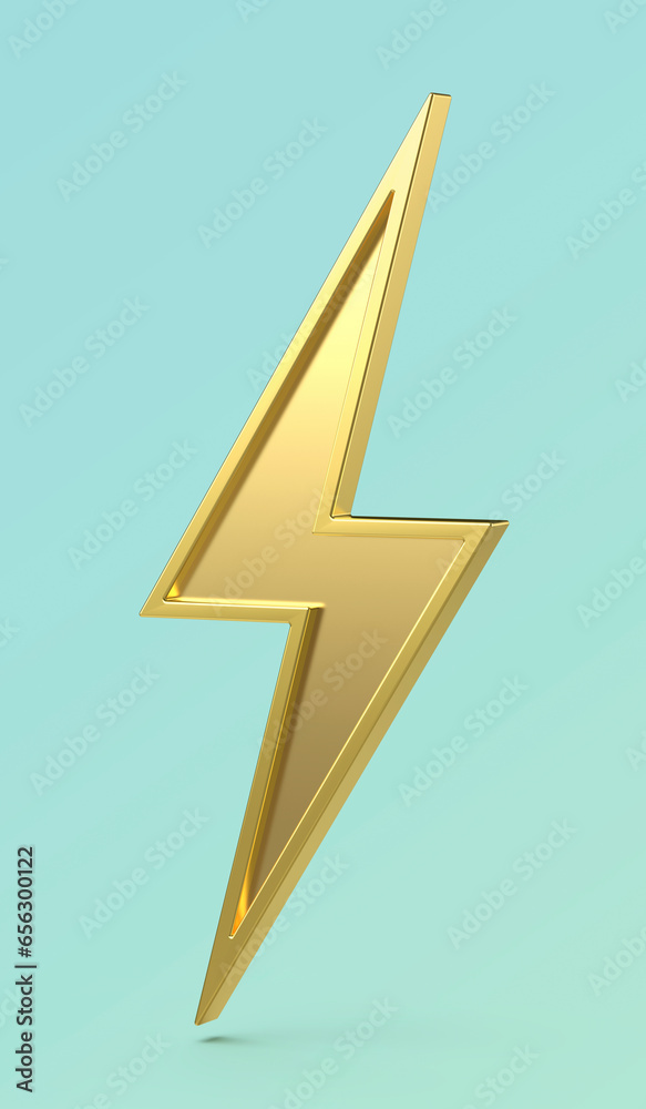 Golden electric lightning bolt symbol Golden electric lightning bolt symbol