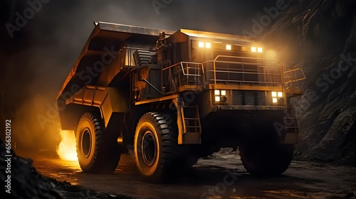 Big Yellow Mining Truck in Mine industry
