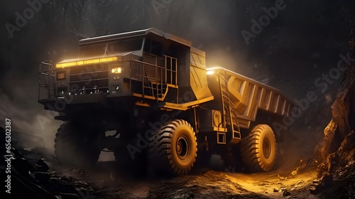 Big Yellow Mining Truck in Mine industry