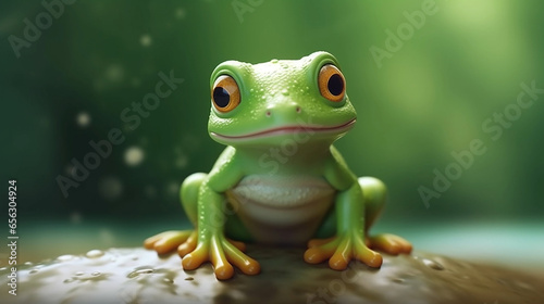 Cute little tree frog with huge eyes and adorable look 