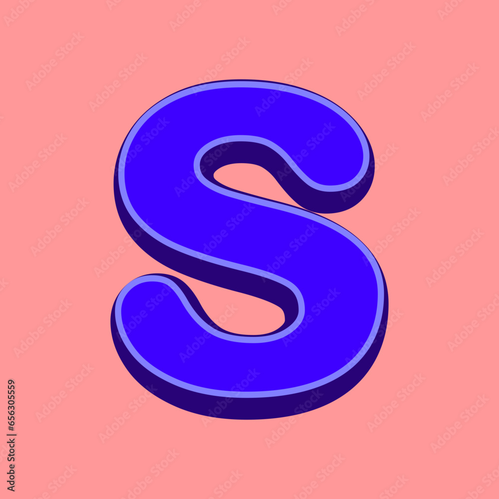Naklejka premium Alphabet 3D illustration svg