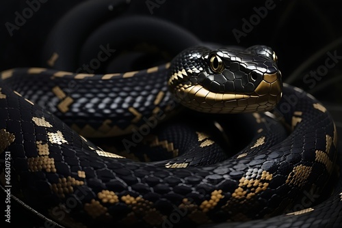 banner on black with photo of lurking snake reptiles