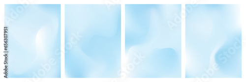 Soft gradient background set in pastel winter color. Modern banner with blurred effect. Trendy bright vector illustration.