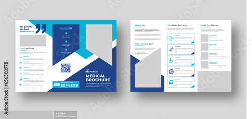 Medical health care trifold brochure, Company or business brochure template