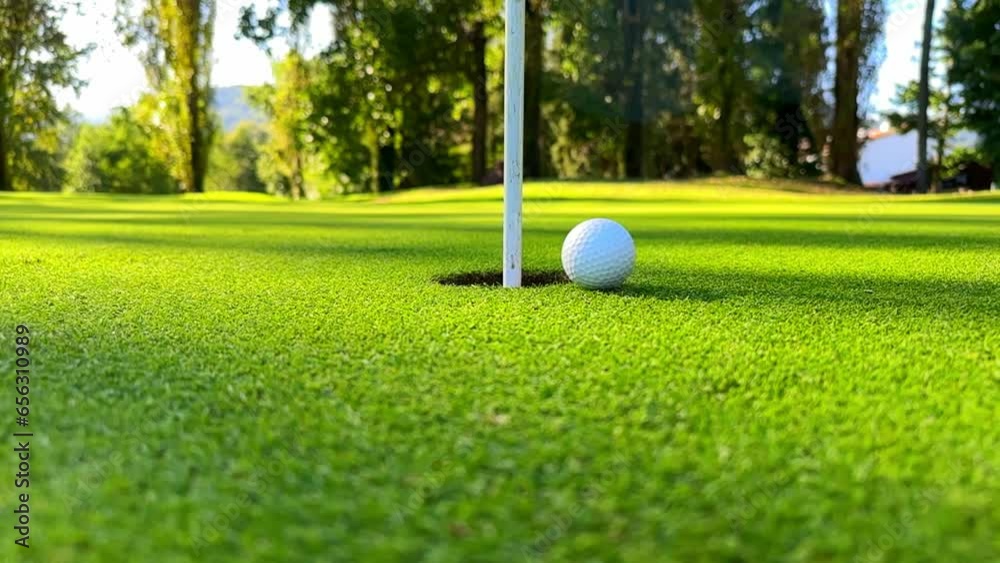 custom made wallpaper toronto digitalSurface Level on a Golf Ball Rolling in the Hole in a Sunny Day in Switzerland. (Slow Motion)