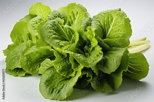 Fresh, crisp lettuce leaves. isolation white background,Generated with AI