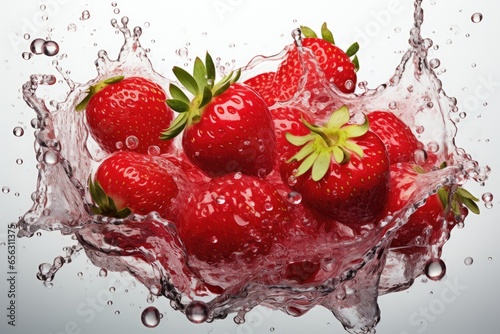 Fresh, juicy strawberries. isolation white background,Generated with AI