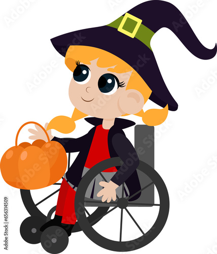Witch girl in a cloak.