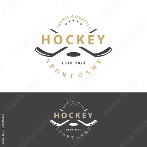 Hockey Logo Design, Sports Game Symbol Template