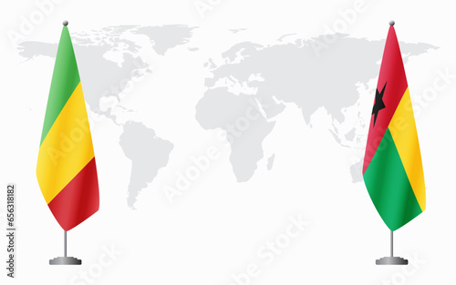 Mali and Guinea Bissau flags for official meeting