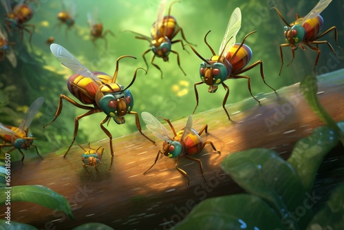 a group of insects - get the insect repellent! artwork. Generative AI © Ismael