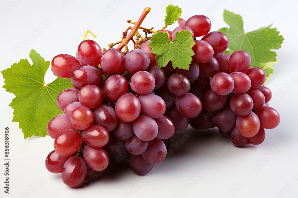 A bunch of sweet, seedless grapes. isolation white background,Generated with AI A bunch of sweet, seedless grapes. isolation white background,Generated with AI
