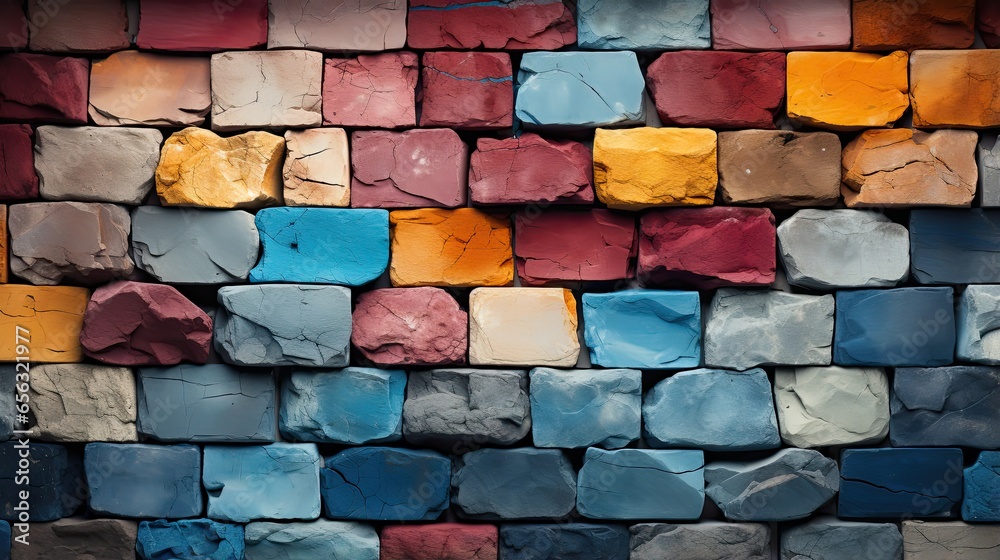 Rainbow background. Multi-colored brick wall. Art Rainbow background. Multi-colored brick wall. Art