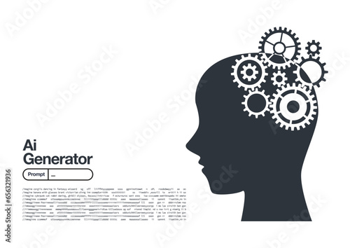 AI generator Artificial intelligence with in humanoid head