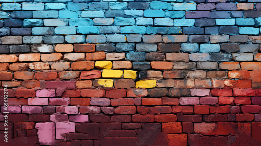 Rainbow background. Multi-colored brick wall. Art Rainbow background. Multi-colored brick wall. Art