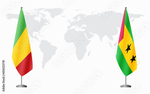 Mali and Sao Tome and Principe flags for official meeti